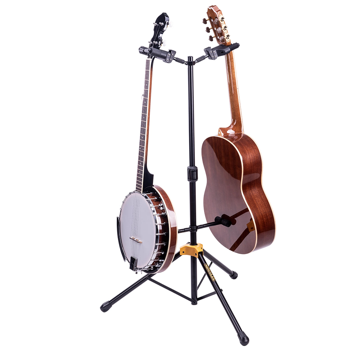 HERCULES GS422B PLUS Auto Grip System (AGS) Double Guitar Stand, Foldable Backrest
