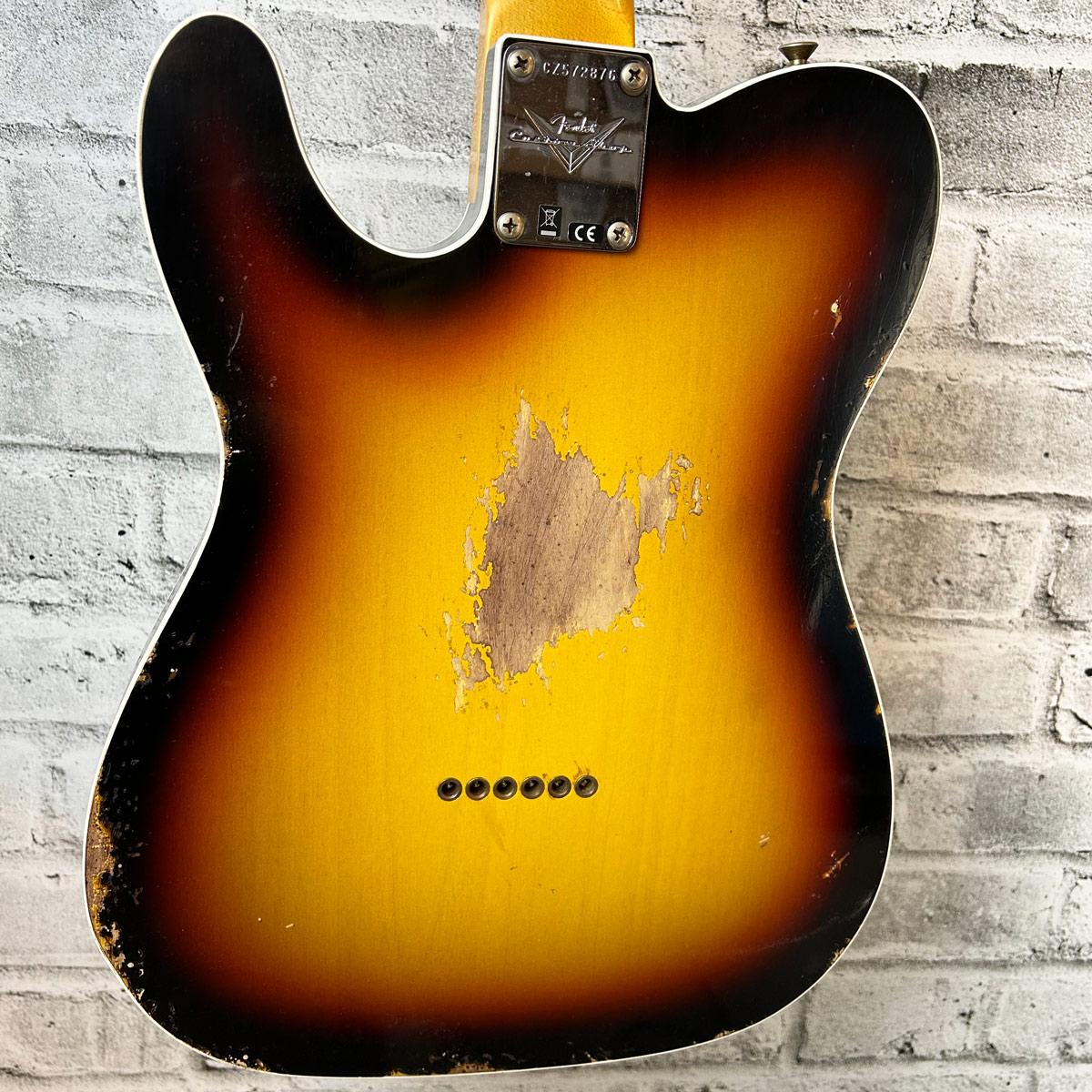 Fender Custom Shop 1965 Telecaster Custom Heavy Relic, Quartersawn Maple Neck, Faded 3-Color Sunburst