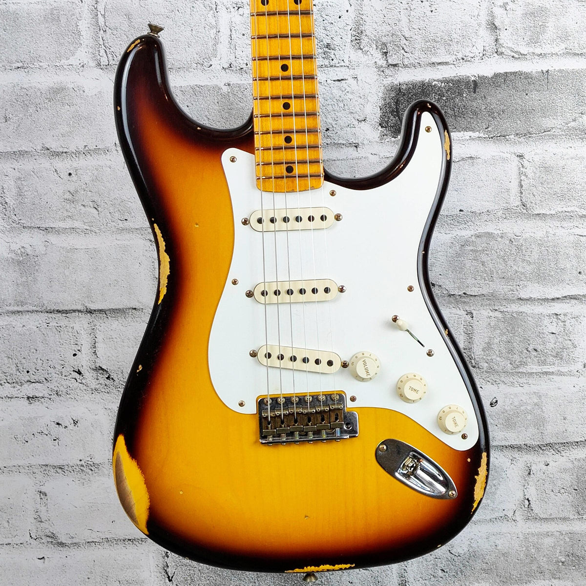 Fender Custom Shop '58 Strat Relic, Maple Neck, Faded Aged Chocolate 3-Color Sunburst