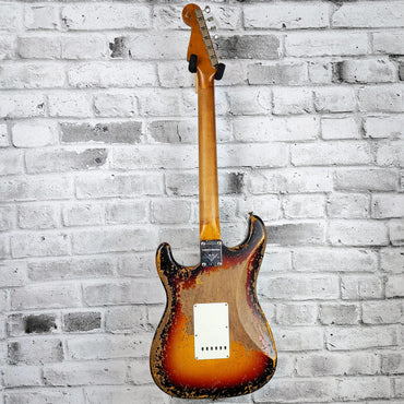 Fender Custom Shop Limited Edition Roasted ’61 Strat Super Heavy Relic, Flat-Lam Rosewood Fingerboard, Aged 3-Color Sunburst