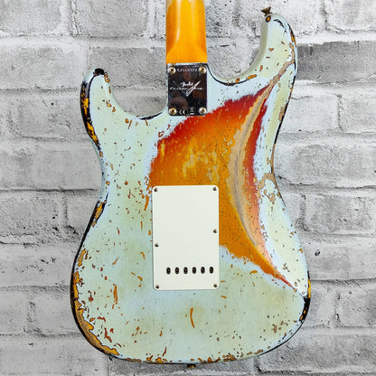 Fender Custom Shop '61 Strat Heavy Relic, Rosewood Fingerboard, Super Faded Aged Sonic Blue over 3-Color Sunburst