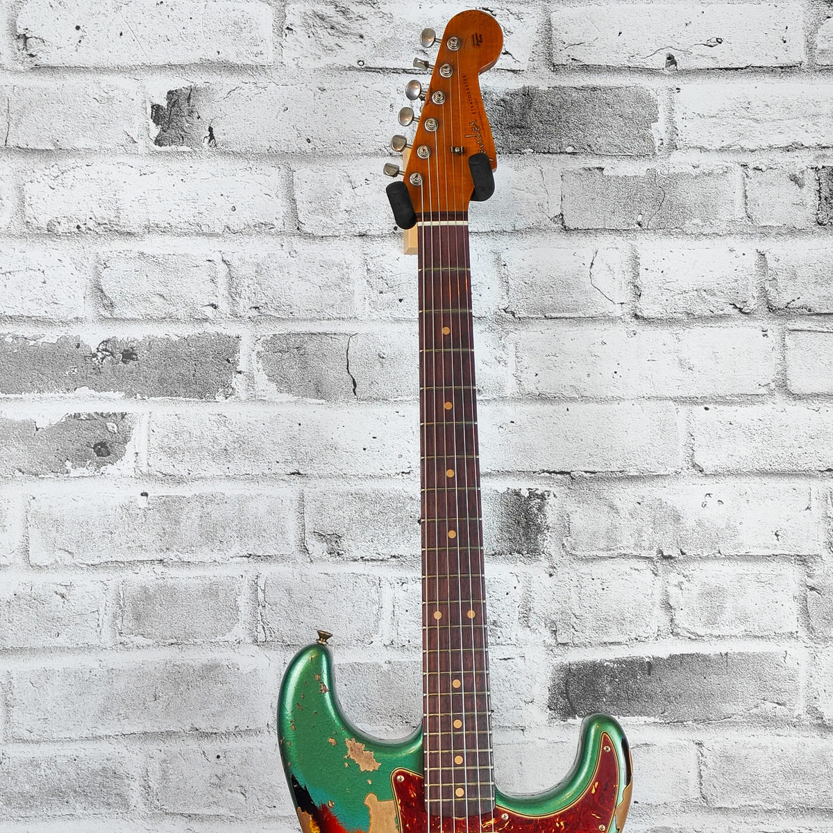 Fender Custom Shop Limited Edition Roasted ’61 Strat Super Heavy Relic, Flat-Lam Rosewood Fingerboard, Aged Sherwood Green Metallic over 3-Color Sunburst