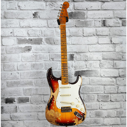Fender Custom Shop Limited Edition Red Hot Strat Super Heavy Relic, Maple Fingerboard, Faded Aged Chocolate 3-Color Sunburst