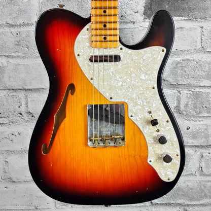 Fender Custom Shop 1968 Telecaster Thinline Journeyman Relic, Quartersawn Maple Neck, 3-Color Sunburst
