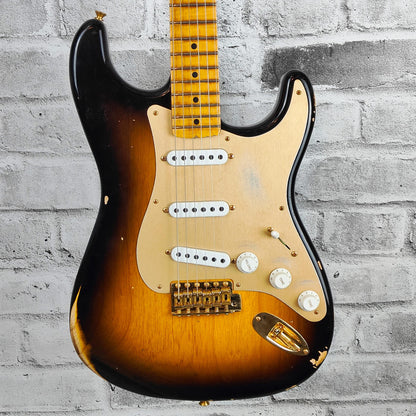 Fender Custom Shop Limited Edition - Limited Edition '55 Bone Tone Strat Relic, 2A Flame Maple Fingerboard, Wide-Fade 2-Color Sunburst with Gold Hardware