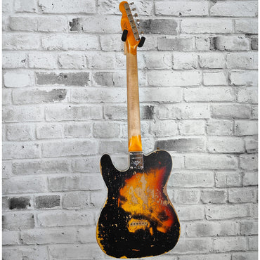 Fender Custom Shop Limited Edition 59 Telecaster Custom Super Heavy Relic, Aged Black Over 3 Color Sunburst