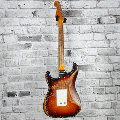 Fender Custom Shop Limited Edition Red Hot Strat Super Heavy Relic, Maple Fingerboard, Faded Aged Chocolate 3-Color Sunburst