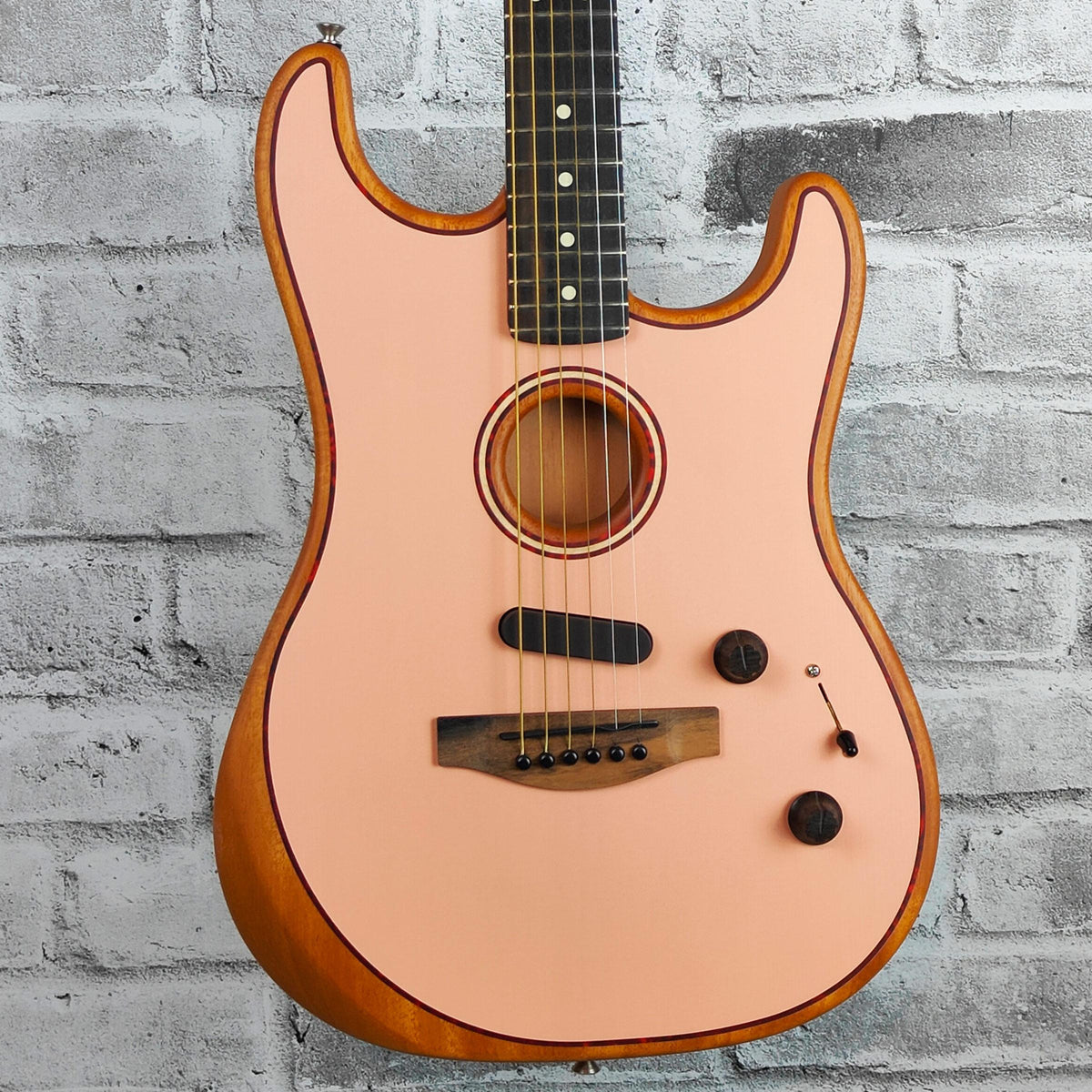 Fender American Acoustasonic Strat, Ebony Fingerboard, Shell Pink - Exclusive for Canada