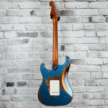 Fender Custom Shop Limited Edition Roasted '60 Strat Super Heavy Relic, Aged Lake Placid Blue Over 3-Color Sunburst