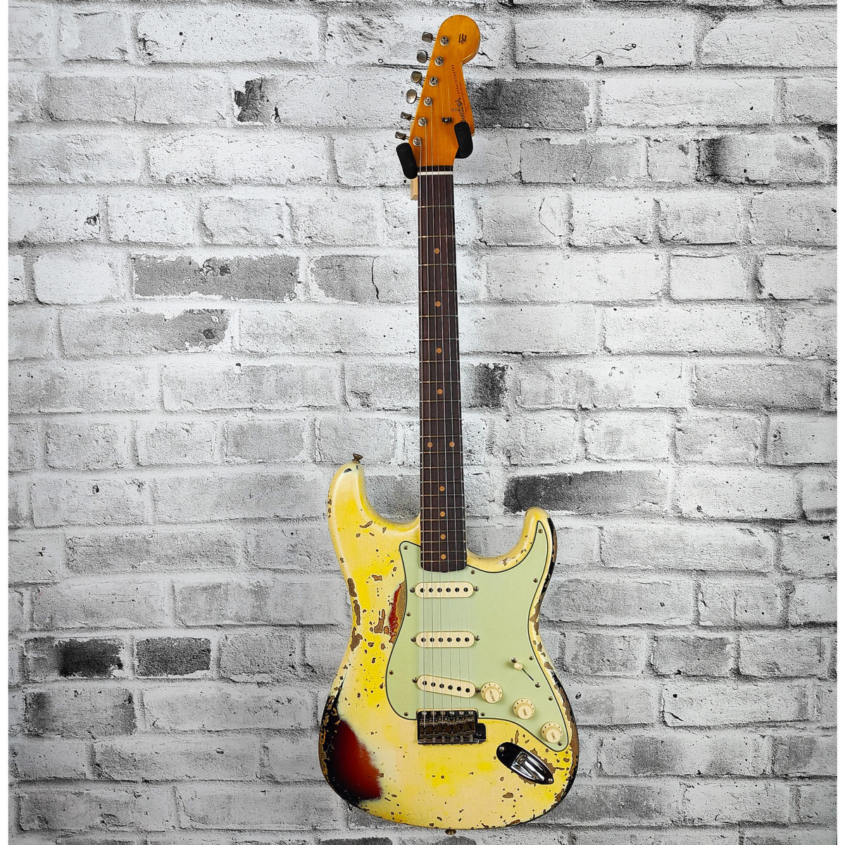 Fender Custom Shop Limited 1959 Stratocaster Super Heavy Relic, Aged Vintage White Over Chocolate 3-Tone Sunburst