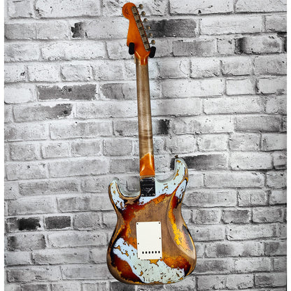 Fender Custom Shop Ltd 61 BT Stratocaster Super Heavy Relic, Aged Sonic Blue over 3-Color Sunburst