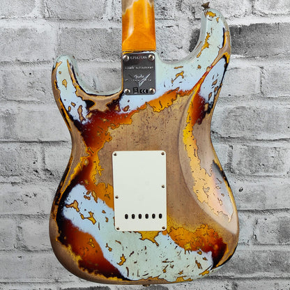 Fender Custom Shop Ltd 61 BT Stratocaster Super Heavy Relic, Aged Sonic Blue over 3-Color Sunburst