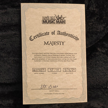 Ernie Ball Music Man John Petrucci Limited-edition Maple Top Majesty 6 Electric Guitar, Spice Melange