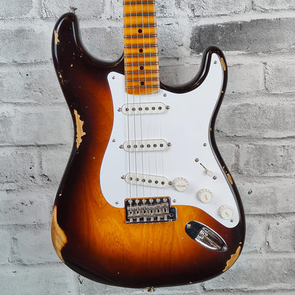 Fender Custom Shop Limited Edition Fat 1954 Stratocaster Relic with Closet Classic Hardware, 1-Piece Quartersawn Maple Neck Fingerboard, Wide-Fade Chocolate 2-Color Sunburst