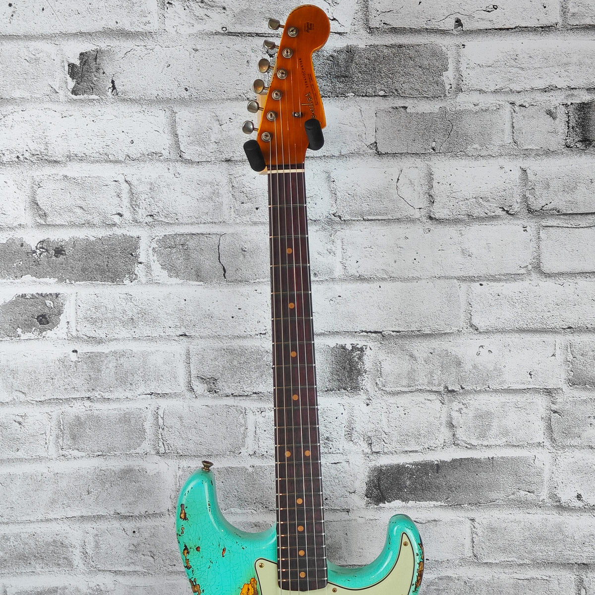 Fender Custom Shop  1963 Stratocaster Super Heavy Relic, 3A Rosewood Fingerboard, Super Faded Aged Surf Green over 3-Color Sunburst