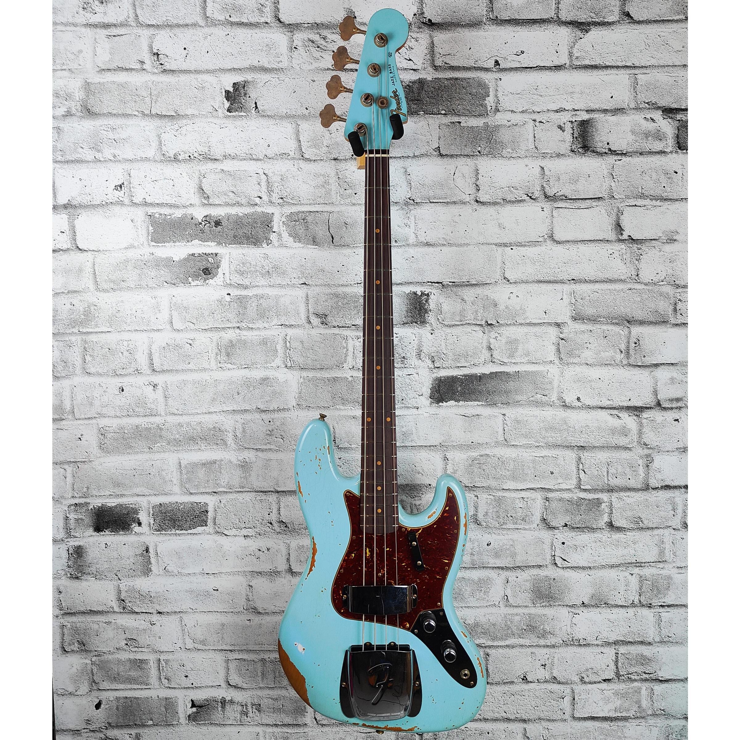 Fender Custom Shop 1961 Jazz Bass Heavy Relic, 3A Rosewood Fingerboard, Faded Aged Daphne Blue