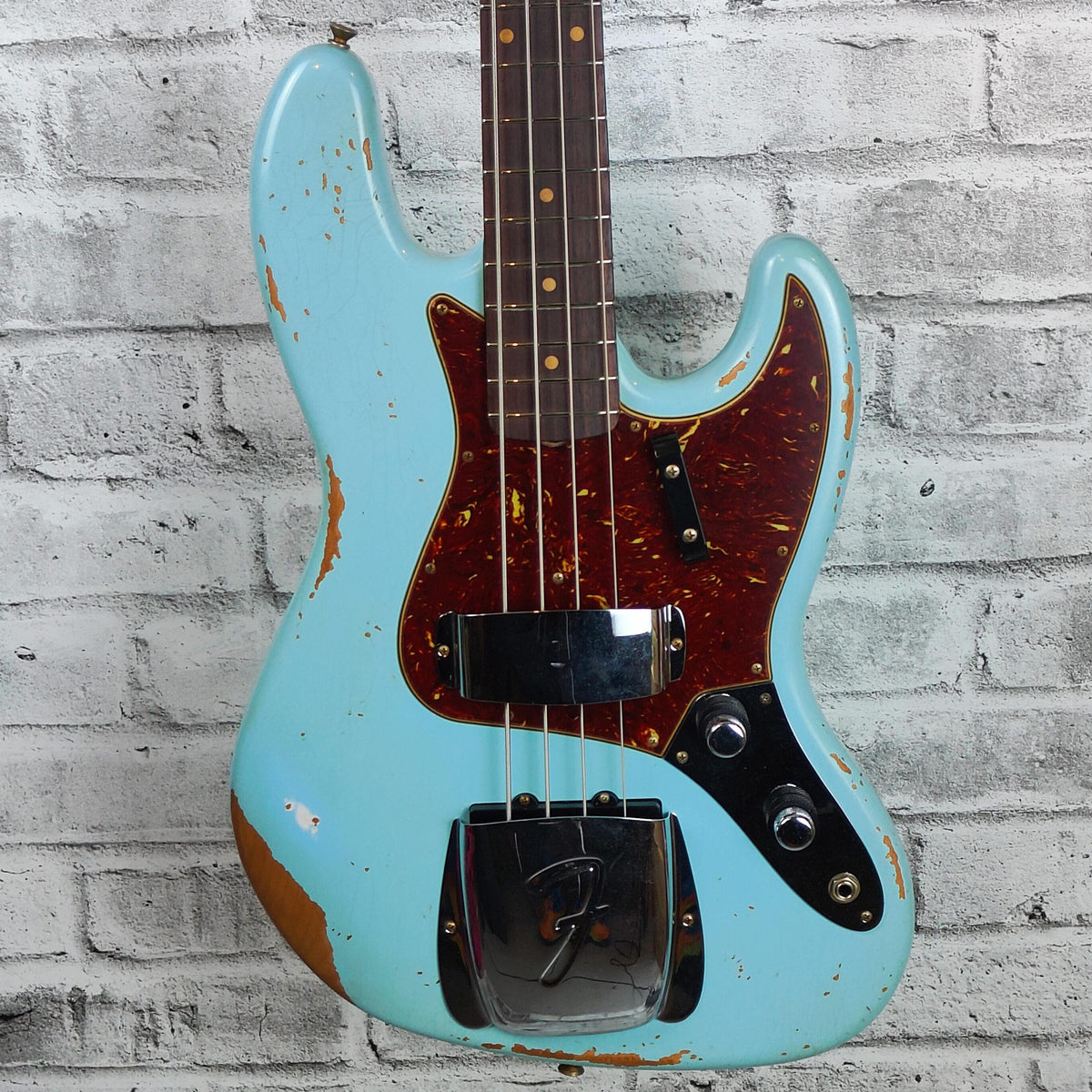 Fender Custom Shop 1961 Jazz Bass Heavy Relic, 3A Rosewood Fingerboard, Faded Aged Daphne Blue