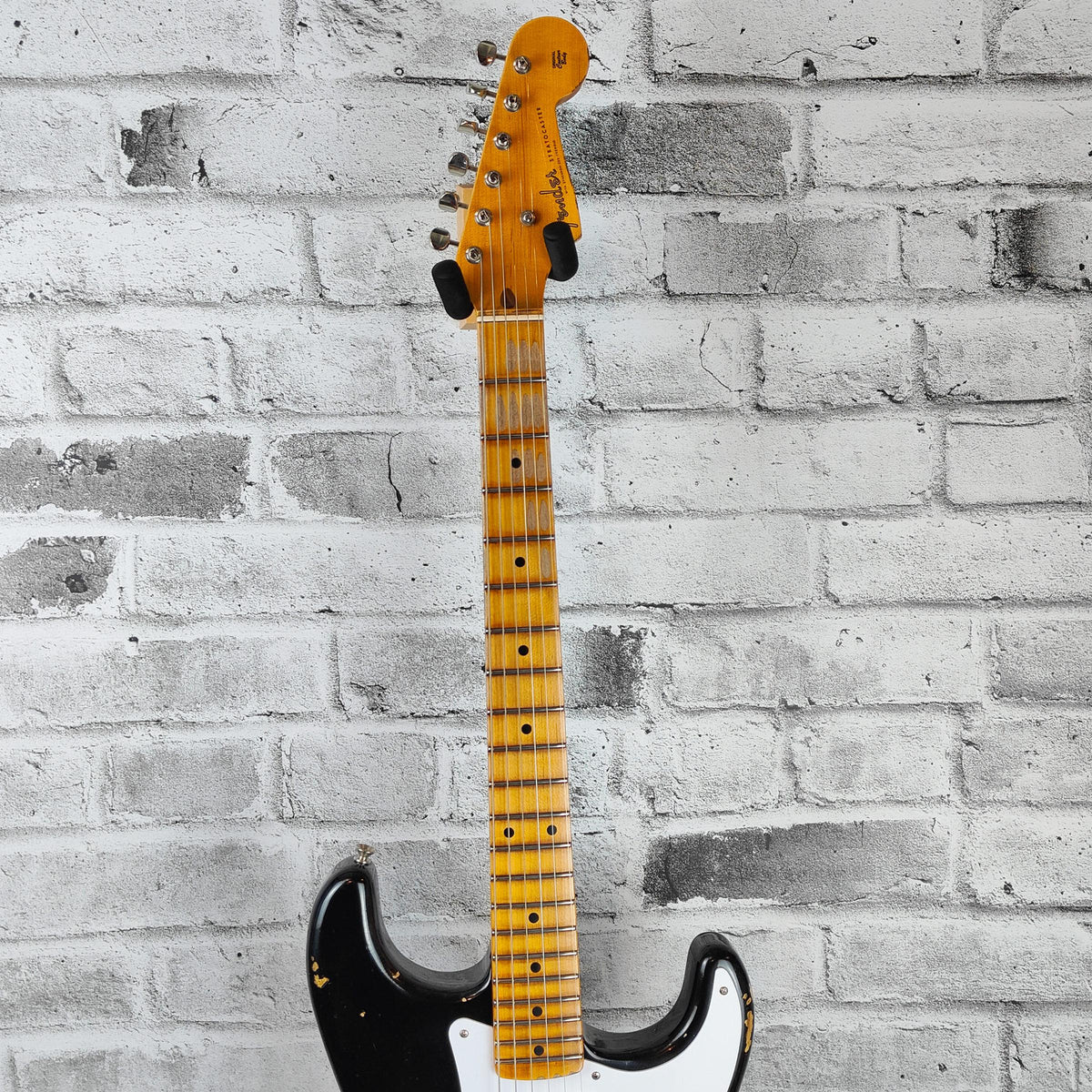 Fender Custom Shop Limited Edition Fat 1954 Stratocaster Relic with Closet Classic Hardware, 1-Piece Quartersawn Maple Neck Fingerboard, Aged Black