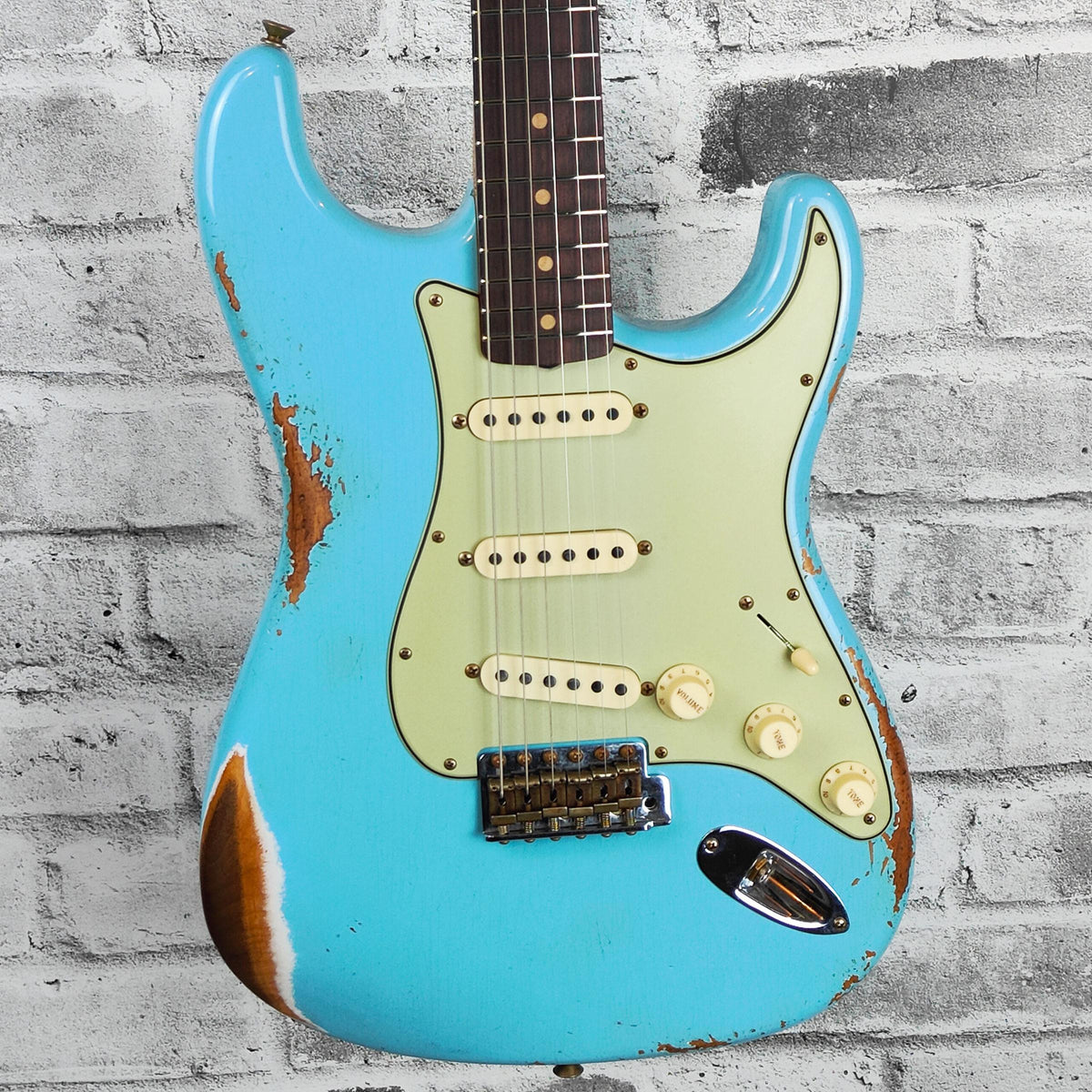 Fender Custom Shop Limited Edition 1964 L-Series Stratocaster Heavy Relic, 3A Rosewood Fingerboard, Aged Daphne Blue