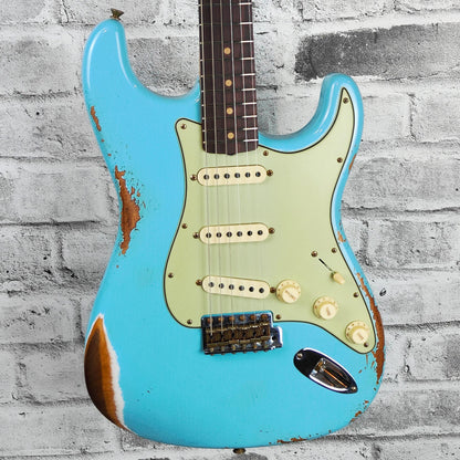 Fender Custom Shop Limited Edition 1964 L-Series Stratocaster Heavy Relic, 3A Rosewood Fingerboard, Aged Daphne Blue
