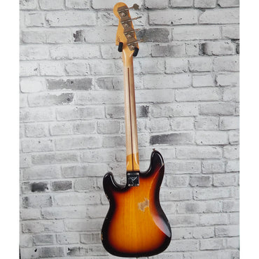 Fender Custom Shop 1958 Precision Bass Relic, 1-Piece Quartersawn Maple Neck Fingerboard, Super Faded Aged Chocolate 3-Color Sunburst