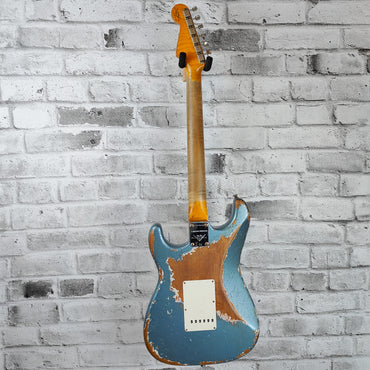 Fender Custom Shop Limited Edition Red Hot Strat Super Heavy Relic, Maple Fingerboard, Super Faded Aged Lake Placid Blue (Copy)