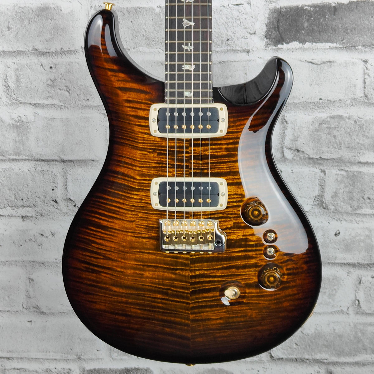 PRS Custom 24-08 - 10 Top, BW - Black Gold Wraparound Burst