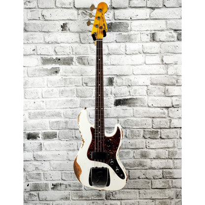 Fender Custom Shop FCS 1961 Jazz Bass Heavy Relic w/Rosewood Fingerboard - Aged Olympic White
