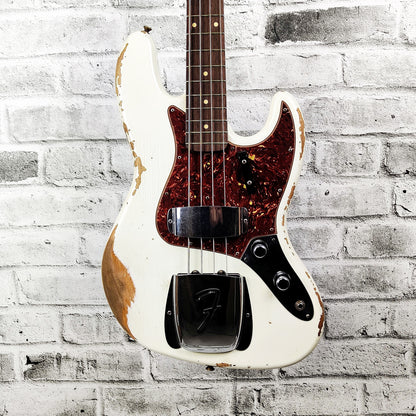 Fender Custom Shop FCS 1961 Jazz Bass Heavy Relic w/Rosewood Fingerboard - Aged Olympic White