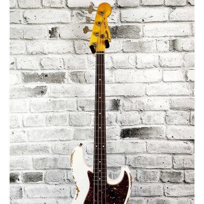 Fender Custom Shop FCS 1961 Jazz Bass Heavy Relic w/Rosewood Fingerboard - Aged Olympic White
