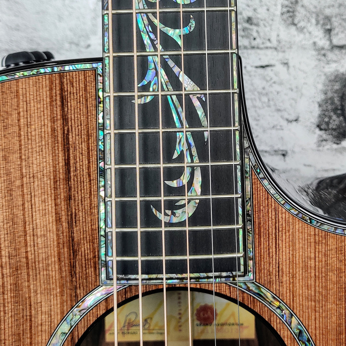 Taylor PS14ce LTD Acoustic Guitar - Sinker Redwood with Shaded Edgeburst Macassar Ebony