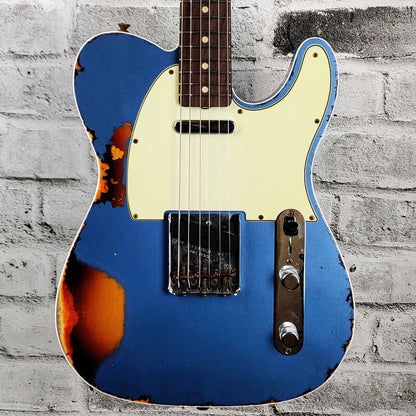 Fender Custom Shop 1960 Telecaster Custom Heavy Relic - Aged Lake Placid Blue over Chocolate 3-Colour Sunburst