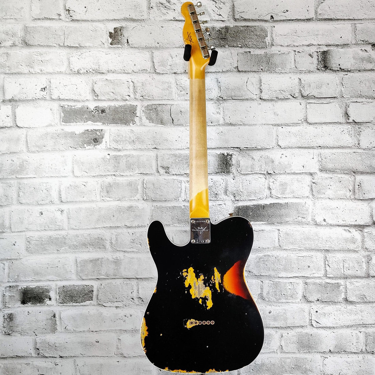 Fender Custom Shop 1960 Telecaster Custom Heavy Relic - Aged Black over Chocolate 3-Colour Sunburst