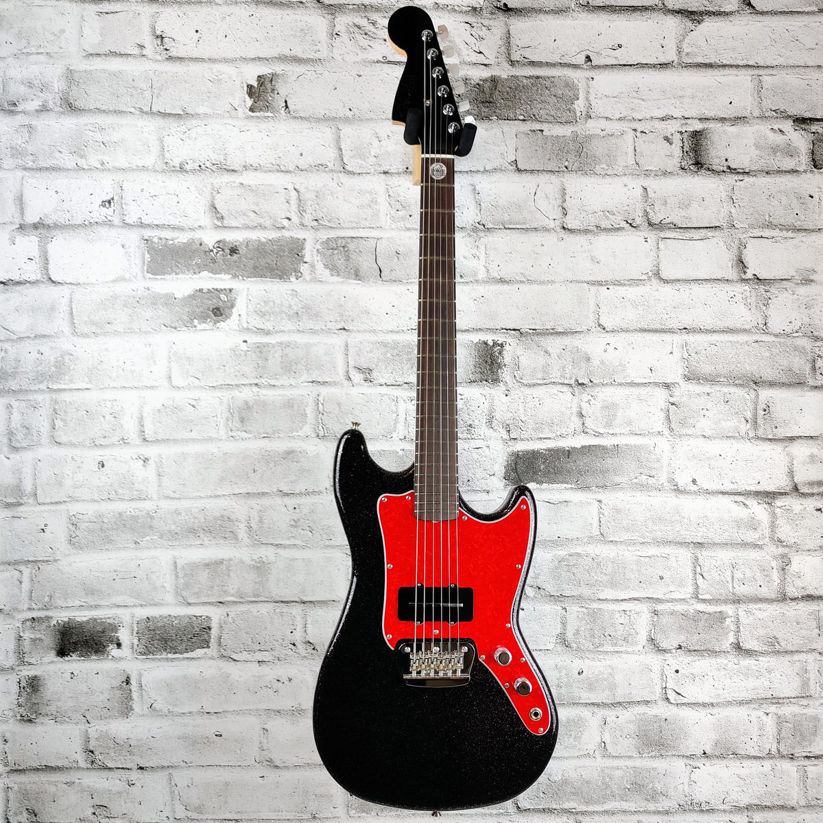 Fender Custom Shop Fender Play Foundation MusicMaster NOS Masterbuilt, One Of A Kind, by Jason Smith - Black with Red & Silver Sparkle