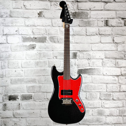 Fender Custom Shop Fender Play Foundation MusicMaster NOS Masterbuilt, One Of A Kind, by Jason Smith - Black with Red & Silver Sparkle