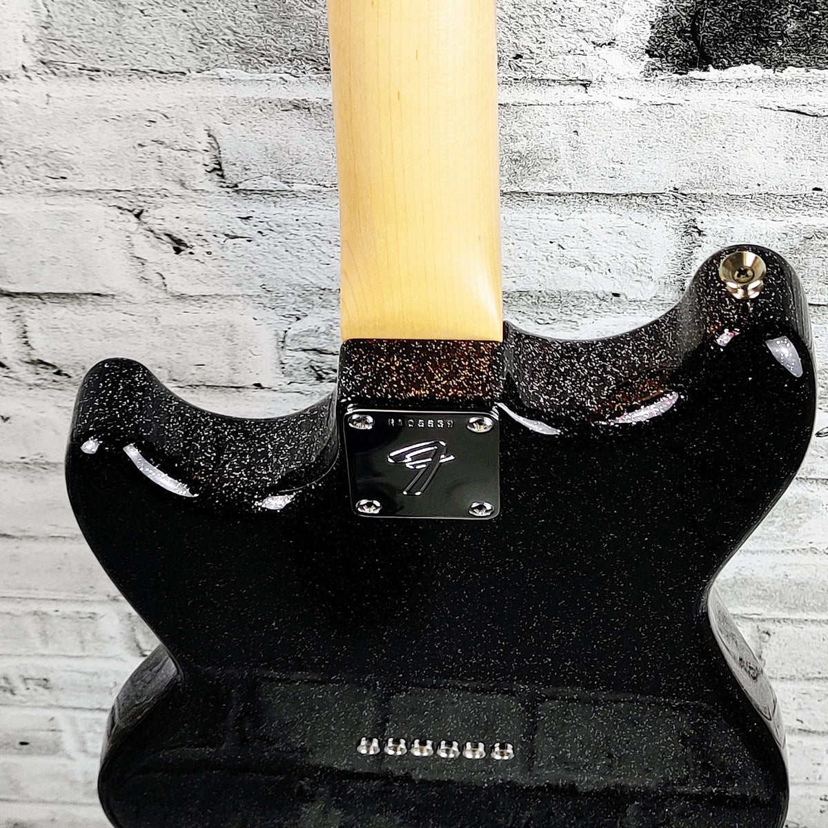 Fender Custom Shop Fender Play Foundation MusicMaster NOS Masterbuilt, One Of A Kind, by Jason Smith - Black with Red & Silver Sparkle
