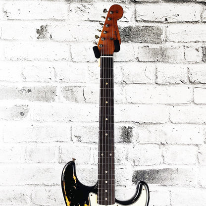 Fender Custom Shop Limited Edition 60/63 Stratocaster Electric Guitar Heavy Relic - Aged Black over 3-Tone Sunburst