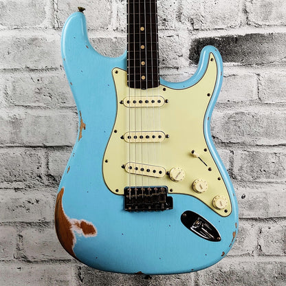 Fender Custom Shop Limited Edition 1963 Stratocaster Heavy Relic, Faded Aged Daphne Blue