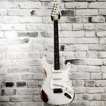 Fender Custom Shop Limited edition '67 Stratocaster Heavy Relic, Aged Olympic White over 3-Color Sunburst
