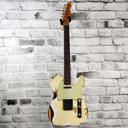 Fender Custom Shop 1960 Telecaster Custom Heavy Relic, Aged Olympic White over 3 Colour Sunburst