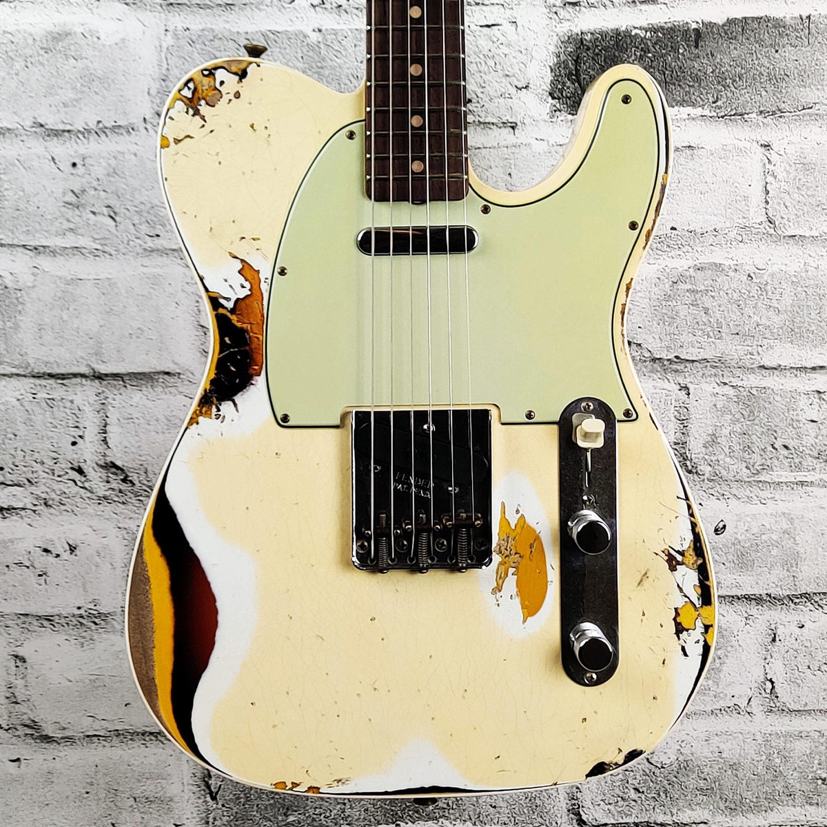 Fender Custom Shop 1960 Telecaster Custom Heavy Relic, Aged Olympic White over 3 Colour Sunburst