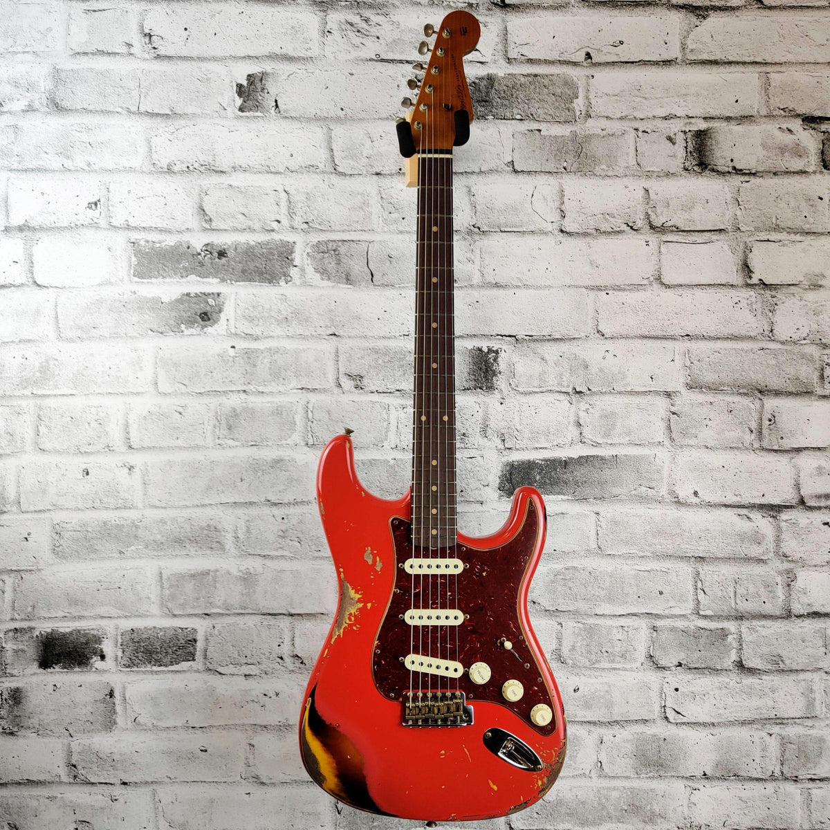 Fender Custom Shop Limited Edition '61 Stratocaster, Heavy Relic, Aged Fiesta Red Over 3-Colour Sunburst