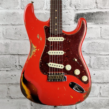 Fender Custom Shop Limited Edition '61 Stratocaster, Heavy Relic, Aged Fiesta Red Over 3-Colour Sunburst