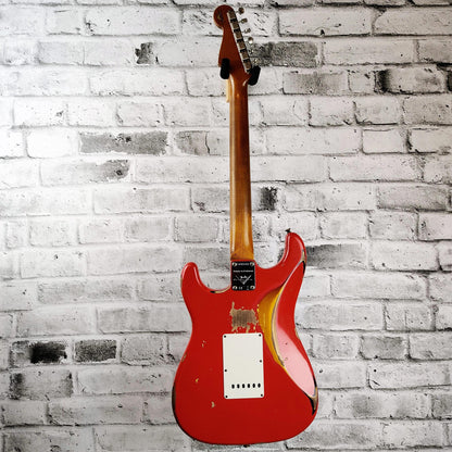 Fender Custom Shop Limited Edition '61 Stratocaster, Heavy Relic, Aged Fiesta Red Over 3-Colour Sunburst