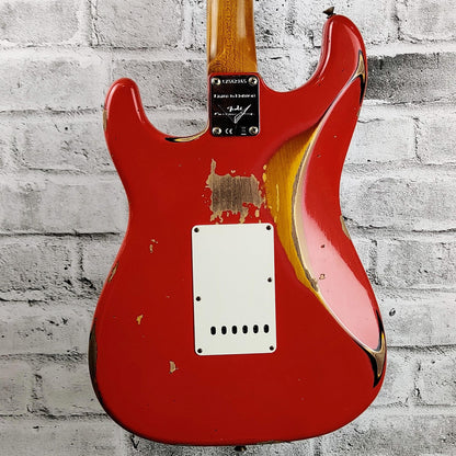 Fender Custom Shop Limited Edition '61 Stratocaster, Heavy Relic, Aged Fiesta Red Over 3-Colour Sunburst