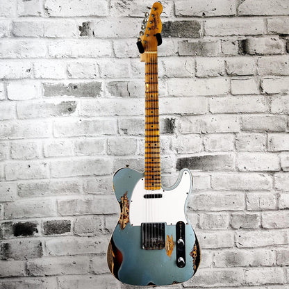 fender Custom Shop Limited 1965 Telecaster Custom Heavy Relic, Aged Firemist Silver Over 3-Tone Sunburst