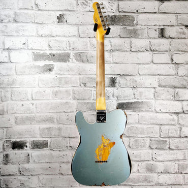 Fender Custom Shop Limited 1965 Telecaster Custom Heavy Relic, Aged Firemist Silver Over 3-Tone Sunburst