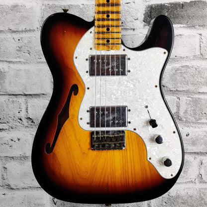 Fender Custom Shop Limited ’70S Telecaster Thinline Journeyman Relic, Bleached 3-Tone Sunburst
