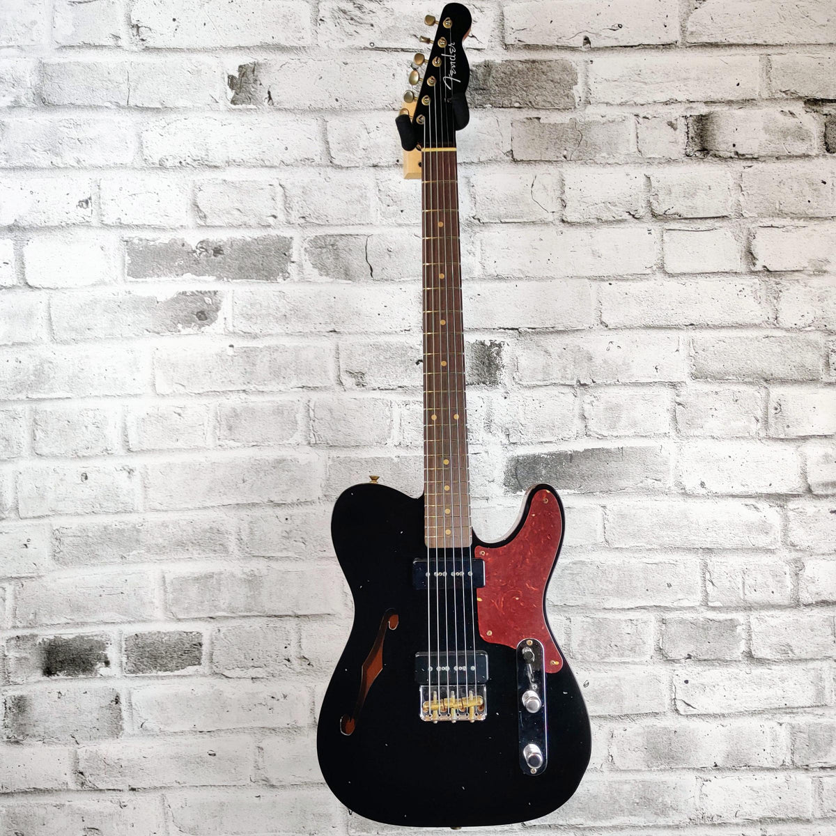 Fender Custom Shop Limited Edition Dual P-90 Telecaster Thinline Journeyman Relic, Aged Black