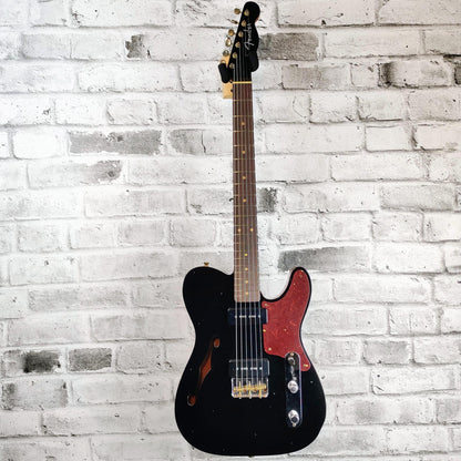 Fender Custom Shop Limited Edition Dual P-90 Telecaster Thinline Journeyman Relic, Aged Black
